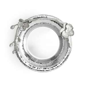 Sous-verre rond en métal argenté à motif floral, adapté aux bouteilles de vin, aux tasses, aux petites plantes, aux bougies, pour le bureau, la cuisine et la décoration de table - Product Image 1