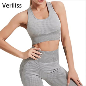 Women 3 Piece Yoga Set Racerback Crop <b>Top</b> Full Length Leggings Print Green Seamless Activewear High Waist Front Logo - Product Image 5