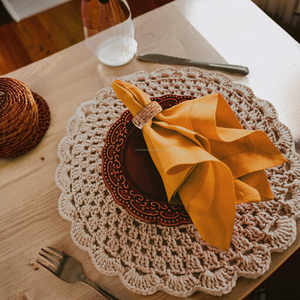 Anneau de serviette en jute tissé à la main, porte-serviettes en canne de bambou, décoration de table rustique pour mariage et banquet - Product Image 2
