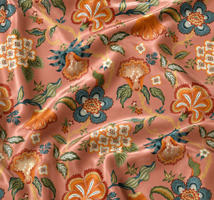 Tela Tejida de Seda y Algodón Gaji con Estampado Floral Orgánico para Vestidos de Mujer, Ropa de Cama, Fundas de Sofá, Trajes de Boda - Maison Celadon Satin - Product Image 4
