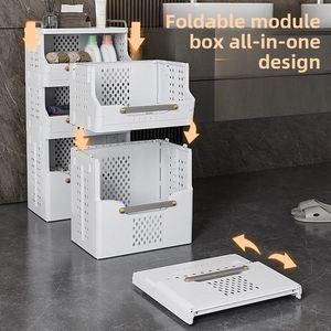 Cesto della biancheria appeso a parete con puleggia pieghevole vestiti sporchi di stoccaggio per uso bagno - Product Image 3