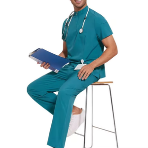 Tenue d'opération unisexe sans manches à col montant, ensemble de blouses pour infirmières et médecins, idéal pour les spas de beauté et les hôpitaux, robe de travail séparée - Product Image 3