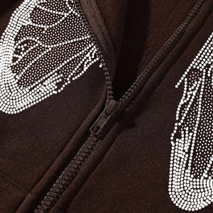 Sudadera con Capucha Extra Grande de Alta Calidad con Pedrería Francesa, Sudadera Corta Unisex, Sudadera Personalizada con Estampado para Hombre - Product Image 6