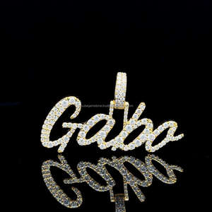 สร้อยคอจี้เงินสเตอร์ลิง925จี้เพชร14K ชุบทองจี้คิวบาส่งตรงจากโรงงานสำหรับวันวาเลนไทน์ - Product Image 1