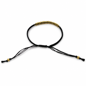 Bracelet en macramé ajustable fait main avec perles dorées, cordon tressé coloré, bijou d'amitié pour femme, tendance pour les soirées - Product Image 5