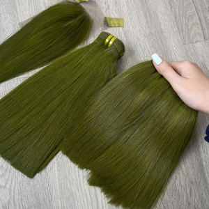 Cabello Humano Vietnamita Color Verde Plátano de Alta Calidad, Super Double Drawn, Precio al por Mayor - Product Image 1