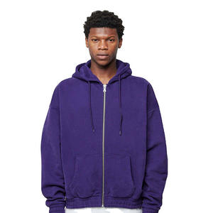 Fabricant de sweats à capuche zippés personnalisés pour hommes, en molleton de coton, à épaules tombantes, avec impression graphique, vêtements en gros - Product Image 1
