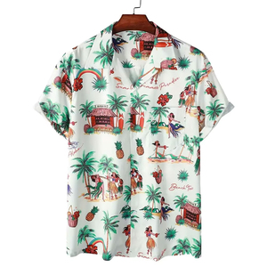 เสื้อยืดลายดอกไม้สไตล์วินเทจสำหรับผู้ชาย ระบายอากาศได้ดี เหมาะสำหรับใส่ไปชายหาด พิมพ์ลายแบบซับลิเมชั่น ขายส่ง เสื้อชายหาดลำลอง - Product Image 2