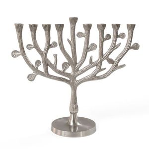 Vintage Finish 9 Light Menorah Tree <b>Trunk</b> Design <b>Metal</b> Candlestick Elegant Centerpiece Living Room Decor - Product Image 1