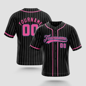 Maillot de baseball personnalisé uni à manches courtes, boutonné sur le devant, unisexe, coupe classique, nom de l'équipe imprimé, maille respirante, 100 % polyester - Product Image 2