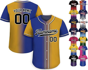 Maillot de baseball personnalisé, vente chaude, impression par sublimation dégradée, uniformes de baseball, vêtements pour hommes pas chers, maillot de softball - Product Image 4