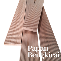 Plancher en bois massif Bengkirai, forme carrée, imperméable, antidérapant, facile à installer, pour usage extérieur et jardin