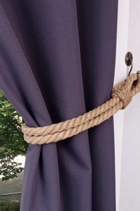 Curtain <b>tieback</b> "double rope", Rope curtain tie back, Jute curtain holdback, Nautical decor, Housewarming gift, Natural décor. - Product Image 2