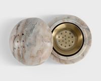 Brûleur d'encens rond en marbre avec bol en acier inoxydable, brûleur d'oud arabe, porte-parfum de luxe pour la maison, décoration du Ramadan
