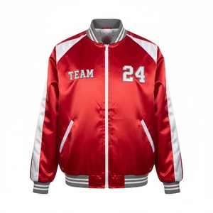 <b>Men's</b> Embroidered Team Custom Logo <b>Baseball</b> <b>Jacket</b> Winter Stand Collar Front Casual Sportswear Custom Design <b>Baseball</b> <b>Jacket</b> - Product Image 1