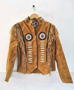 High Quality <b>Suede</b> Leather Fringe <b>Jacket</b> for Men Western Cowboy Embroidered Design Bulk Order Manufacturer - Product Image 1