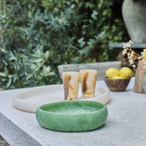 Ensemble de plats de service ovales en résine bleue faits à la main, design moderne et luxueux, vaisselle polie, pour mariage et fête, respectueux de l'environnement - Product Image 3