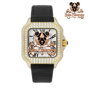 Montre décontractée pour homme avec bracelet en caoutchouc à motifs, cadran central profond et cadre métallique large - Product Image 5