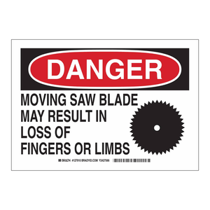 Panneau de signalisation de sécurité pour lame de scie en mouvement, 7x10 pouces, panneau d'avertissement industriel pour zones de travail - Product Image 2