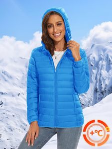 Quilted <b>hooded</b> <b>jacket</b> <b>women</b> <b>Lightweight</b> autumn outerwear Full sleeve zipper <b>jacket</b> Solid color quilted coat - Product Image 4