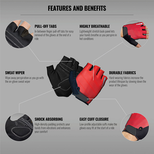 Gants de cyclisme demi-doigts haut de gamme, doux, respirants, pour VTT, avec une adhérence confortable, fournisseur et fabricant - Product Image 2