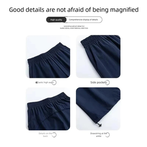 Pantalon large taille haute élastique à cordon de serrage pour femme, coupe ample, couleur unie, respirant, coupe-vent, anti-plis, décontracté, tissé, été - Product Image 1