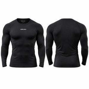 Men <b>Compression</b> T <b>Shirt</b> <b>Black</b> Long Sleeve Athletic Gym Training Sportswear Custom Logo Fitness Running Workout <b>Shirt</b> - Product Image 1