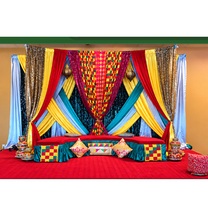 Décorations d'événements Punjabi Mehndi & Sangeet, superbes décorations sur le thème Punjabi pour Sangeet, inspirantes pour les mariages indiens, scène de Sangeet aux États-Unis - Product Image 1