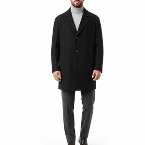 <b>Men's</b> Fashion <b>Overcoat</b> <b>Long</b> <b>Wool</b> Casual Winter Coat Real Fox Fur Breathable Quick Dry OEM Custom Logo Design Stylish Trench - Product Image 1