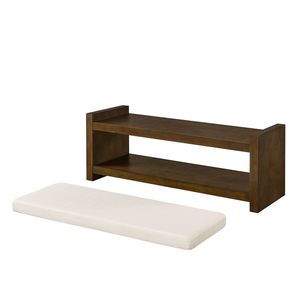Panca Moderna Compatta da 47 Pollici con Ripiano Inferiore, Seduta Imbottita e Scarpiera per Soggiorno o Camera da Letto - Product Image 5