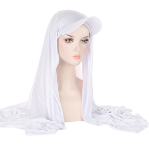 Hijab en mousseline de soie blanche, couleur unie, respirant, pour femmes, à porter au quotidien - Product Image 1