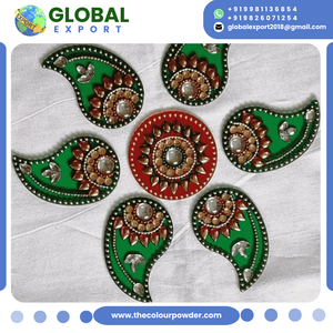 Novedad 2026: Rangoli Acrílico Tradicional con Tema Floral de Pavo Real, Certificado ISO, Reutilizable, Empaquetado en Cartón para Exportación, Festivo Diwali - Product Image 2