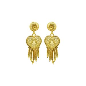 Parure de bijoux de mariée longue et lourde en laiton plaqué or 14K/18K/24K, style Dubaï traditionnel, vente en gros - Product Image 6