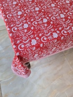 Nappe de table Balajee TC-18 en pur coton, faite à la main, imprimée à la main au bloc indien, motif floral, moderne, personnalisée, pour décorations de mariage et de Noël