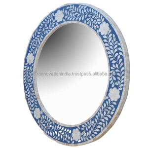 Cadre miroir en incrustation d'os inspiré Une touche de charme du vieux monde - Product Image 1
