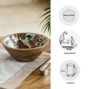 Stylish <b>Wooden</b> Bowl for <b>Dining</b> <b>Table</b> Use Perfect for Serving Salad Fruits Chips Snacks and Dry Food Items with <b>Rustic</b> Look - Product Image 3