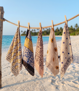 Bandana en coton imprimé à la main, style bohème, pour la plage, les cheveux, le cou, la randonnée, le camping et les festivals – Vente en gros - Product Image 4