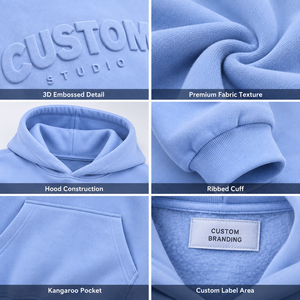 TWILL SPORTS 100% Cotton Fleece 500gsm <b>White</b> 3D Embossed Logo Unisex Plus Size Custom Women's <b>Oversized</b> Winter <b>Hoodies</b> - Product Image 5