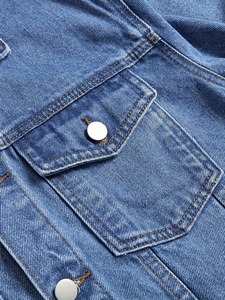 100% Cotton Denim <b>Jackets</b> Men Casual Solid Color Pocket Thin <b>Jacket</b> for Men Style High Quality Turn-down Collar Cotton Washed - Product Image 5