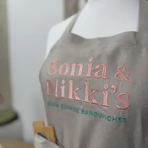 Tablier <span class=keywords><strong>de</strong></span> travail en lin pur pour artiste, tablier brodé avec nom, durable, confortable, <span class=keywords><strong>tenue</strong></span> esthétique pour <span class=keywords><strong>peintre</strong></span> avec poche - Product Image 3