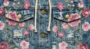 เสื้อแจ็คเก็ตยีนส์ปักลายดอกไม้สีน้ำเงิน แต่งขอบขาดๆ ซักฟอกสไตล์วินเทจ ปกคอพับ ติดกระดุมด้านหน้า เสื้อคลุมลำลองสำหรับฤดูร้อน - Product Image 6