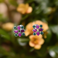 Boucles d'oreilles clous en argent sterling 925 plaqué or 18 carats avec zircon cubique rond, bijoux élégants pour femmes et filles, par IndianMores