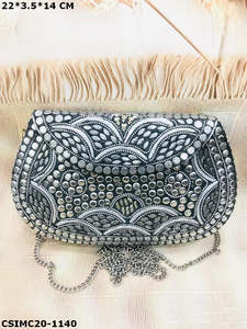 Sacs à main de soirée pour femmes, sacs à main en nacre et métal, sacs à main en mosaïque et kundan, sacs indiens multicolores d'Inde - Product Image 4