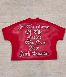 T-shirt graphique vintage oversize personnalisé streetwear en coton épais, haut tendance pour hommes et femmes, prix abordable, OEM - Product Image 2