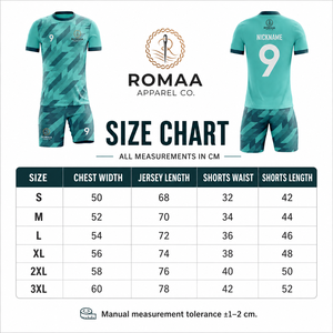 ชุดเสื้อฟุตบอลสั่งทำ ROMAA แบบซับลิเมชั่น แขนสั้น ทรงสปอร์ต ยูนิเซ็กซ์ ผ้าสี่ทิศทาง ยืดหยุ่นได้ คอวี ระบายเหงื่อ ลายเรขาคณิต - Product Image 6