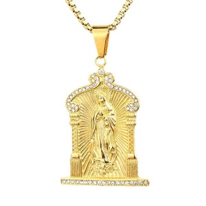 Collar de Acero Inoxidable Chapado en Oro de 18K con Colgante de Zirconia Personalizado Estilo Hip Hop para Venta al por Mayor - Product Image 3