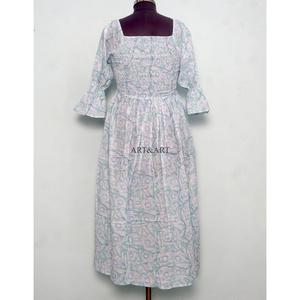 Women's Summer Maxi Dress 100% Cotton Floral Print Eco-Friendly Sweet Party Gown Casual Daily Wear Button Decoration Natural - Product Image 6