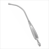 Canule d'aspiration Frazier incurvée en acier inoxydable, outil chirurgical avec poignée ergonomique, qualité supérieure européenne, manuel