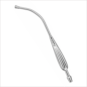 Canule d'aspiration Frazier incurvée en acier inoxydable, instrument chirurgical, poignée ergonomique, qualité supérieure européenne, autoclavable - Product Image 3