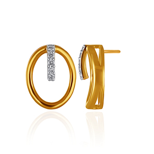 Modernos Pendientes Ovalados con Diamantes de Imitación, Oro Amarillo de 18K, Corte Redondo, Diamante Cultivado en Laboratorio, Joyería Fina Minimalista para Mujer - Product Image 4